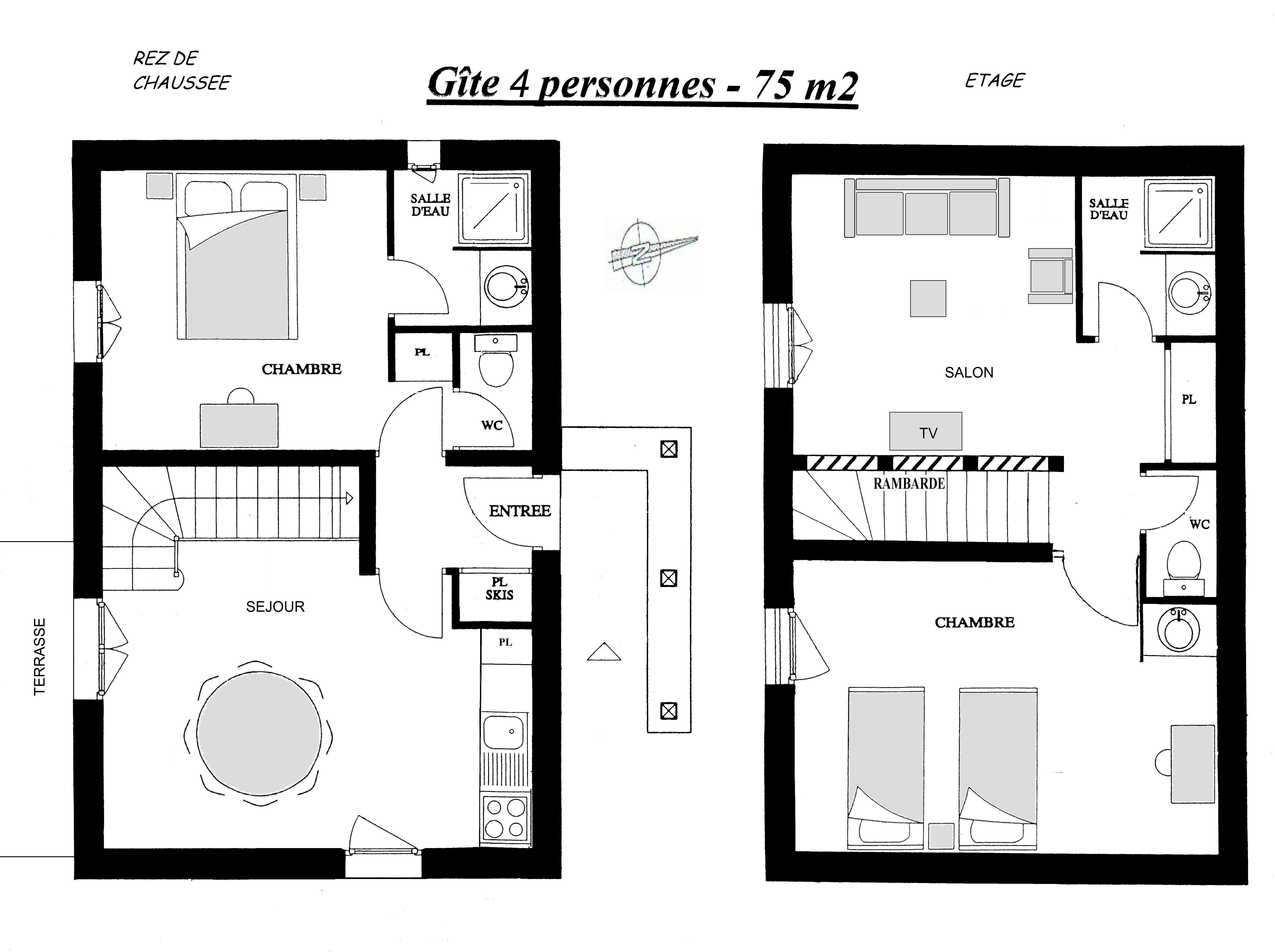 Plan Gîte 4 personnes